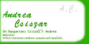 andrea csiszar business card